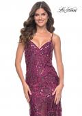 Picture of: Mermaid Sequin and Beaded Embellished Prom Dress in Dark Berry, Style: 32049, Detail Picture 13