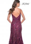 Picture of: Mermaid Sequin and Beaded Embellished Prom Dress in Dark Berry, Style: 32049, Detail Picture 14