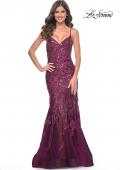 Picture of: Mermaid Sequin and Beaded Embellished Prom Dress in Dark Berry, Style: 32049, Detail Picture 7
