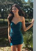 Picture of: Stretch Lace Short Dress with Bustier Top in Dark Berry, Style: 32625, Detail Picture 5