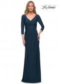 Picture of: Ultra Soft Jersey Long Dress with Three-Quarter Sleeves in Dark Teal, Main Picture