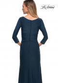 Picture of: Ultra Soft Jersey Long Dress with Three-Quarter Sleeves in Dark Teal, Detail Picture 4