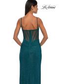 Picture of: Sparkling Long Prom Dress with Rhinestones and Ruching in Dark Teal, Style: 32578, Detail Picture 8