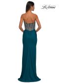 Picture of: Fabulous Prom Dress with Rhinestone Corset Bodice and Simple Skirt in Dark Teal, Style: 32669, Detail Picture 12