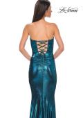 Picture of: Mermaid Metallic Prom Dress with Sweetheart Strapless Top in Dark Teal, Style 32995, Detail Picture 20