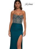 Picture of: Fabulous Prom Dress with Rhinestone Corset Bodice and Simple Skirt in Dark Teal, Style: 32669, Detail Picture 21