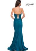 Picture of: Simple Jersey Mermaid Prom Dress with Sweetheart Neckline in Dark Teal, Style 32872, Detail Picture 6