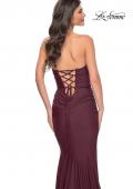 Picture of: Simple Jersey Mermaid Prom Dress with Structured Hem in Dark Wine, Style: 32289, Detail Picture 8