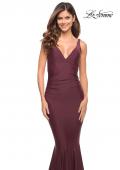 Picture of: Simple Jersey Gown with Flattering Ruching in Dark Wine, Style: 30746, Detail Picture 11