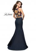 Picture of: Two Piece Mermaid Prom Dress with Denim Skirt in Dark Wash, Style: 25614, Back Picture