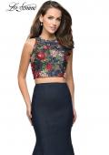 Picture of: Two Piece Mermaid Prom Dress with Denim Skirt in Dark Wash, Style: 25614, Detail Picture 1