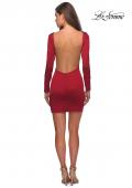 Picture of: Long Sleeve Dress with Wrap Skirt and Open Back in Deep Red, Style: 28192, Detail Picture 3