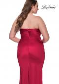 Picture of: Strapless Satin Plus Size Dress with Ruching in Deep Red, Style: 32194, Detail Picture 8