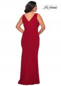 Picture of: Jersey Plus Size Prom Dress with V-Neckline and Slit in Deep Red, Style: 28882, Detail Picture 3