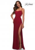 Picture of: Prom Dress with Side Cut Out and High Side Slit in Deep Red, Main Picture