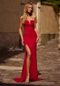 Picture of: Chic Jersey Evening Dress with V Neckline in Deep Red, Style: 32784, Main Picture