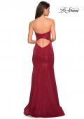 Picture of: Strapless Mermaid Prom Dress with Ruching in Deep Red, Style: 26999, Back Picture