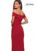 Picture of: Long Off The Shoulder Prom Dress with Deep V-Neck in Deep Red, Style: 28132, Back Picture