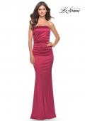 Picture of: Chic Strapless Liquid Jersey Gown with Ruching in Deep Red, Style: 31189, Detail Picture 2