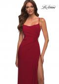 Picture of: Prom Dress with Side Cut Out and High Side Slit in Deep Red, Detail Picture 5