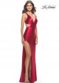 Picture of: Unique Liquid Jersey Dress with Cut Outs in Deep Red, Style: 31374, Detail Picture 7