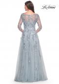 Picture of: A-Line Lace and Beaded Mother of the Bride Gown in Dusty Blue, Style: 31795, Back Picture