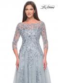 Picture of: A-Line Lace and Beaded Mother of the Bride Gown in Dusty Blue, Style: 31795, Detail Picture 1