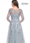 Picture of: A-Line Lace and Beaded Mother of the Bride Gown in Dusty Blue, Style: 31795, Detail Picture 2