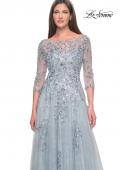 Picture of: A-Line Lace and Beaded Mother of the Bride Gown in Dusty Blue, Style: 31795, Detail Picture 3