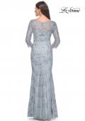 Picture of: Pastel Lace Mother of the Bride Gown with Three Quarter Sleeves in Dusty Blue, Style: 31684, Detail Picture 4