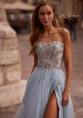 Picture of: A-line Tulle Prom Dress with Stunning Floral Beaded Design in Dusty Blue, Style: 32862, Main Picture