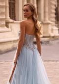 Picture of: A-line Tulle Prom Dress with Stunning Floral Beaded Design in Dusty Blue, Style: 32862, Detail Picture 2