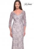 Picture of: Pastel Lace Mother of the Bride Gown with Three Quarter Sleeves in Dusty Lilac, Style: 31684, Main Picture