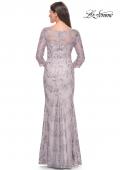 Picture of: Pastel Lace Mother of the Bride Gown with Three Quarter Sleeves in Dusty Lilac, Style: 31684, Back Picture
