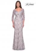 Picture of: Pastel Lace Mother of the Bride Gown with Three Quarter Sleeves in Dusty Lilac, Style: 31684, Detail Picture 1