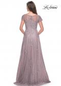 Picture of: A-Line Dress with Lace Applique and Sheer Short Sleeves in Dusty Lilac, Style: 30168, Detail Picture 2