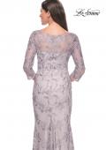 Picture of: Pastel Lace Mother of the Bride Gown with Three Quarter Sleeves in Dusty Lilac, Style: 31684, Detail Picture 2