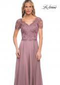 Picture of: Long Chiffon Dress with Lace Bodice and Pockets in Dusty Lilac, Style: 27098, Detail Picture 5