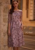 Picture of: Tea Length Embroidered Dress with Sheer Sleeves, Style: 27971, Main Picture