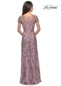 Picture of: Floral Beaded Evening Dress with Sheer Cap Sleeves, Style: 27956, Detail Picture 8