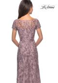 Picture of: Floral Beaded Evening Dress with Sheer Cap Sleeves, Style: 27956, Detail Picture 10