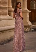 Picture of: Floral Beaded Evening Dress with Sheer Cap Sleeves, Style: 27956, Back Picture