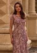 Picture of: Floral Beaded Evening Dress with Sheer Cap Sleeves, Style: 27956, Detail Picture 1