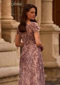 Picture of: Floral Beaded Evening Dress with Sheer Cap Sleeves, Style: 27956, Detail Picture 2
