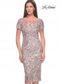 Picture of: Knee Length Beaded Lace Mother of the Bride Dress in Dusty Mauve, Style: 31775, Main Picture