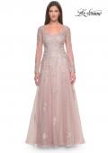 Picture of: Beautiful A-line Tulle and Lace Long Sleeve Gown in Dusty Mauve, Style: 31937, Main Picture