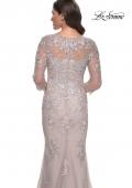 Picture of: Mermaid Tulle and Lace Dress with Illusion Sleeves in Dusty Mauve, Style: 30200, Detail Picture 2