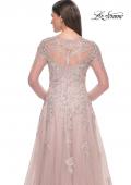 Picture of: Beautiful A-line Tulle and Lace Long Sleeve Gown in Dusty Mauve, Style: 31937, Detail Picture 2