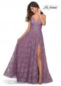 Picture of: Floral A-line Prom Gown with Sheer Bodice and Pockets in Dusty Mauve, Style: 28386, Main Picture