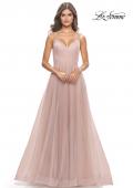 Picture of: Tulle A-Line Prom Dress with Rhinestone Straps in Dusty Mauve, Style: 31204, Detail Picture 8
